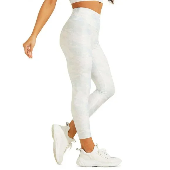 Guess Women's Active Marble Print Leggings Allover Dye Shade Sky Blue S - Picture 4 of 4